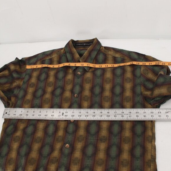 VTG Jhane barnes shirt Mens medium long sleeve woven fabric geometric pattern - Picture 9 of 10